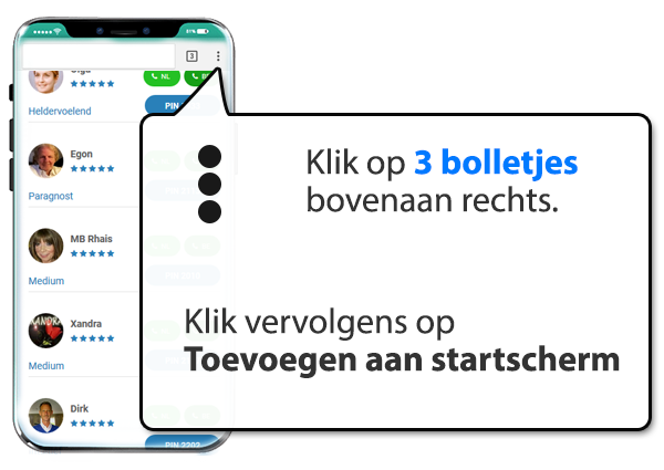 android: Paragnosten-belgie.nl instellen als app op Mobiel
