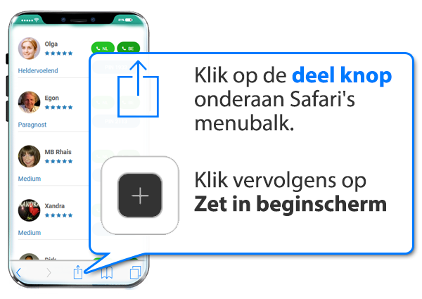 iphone en ipad: Paragnosten-belgie.nl als app instellen op Mobiel
